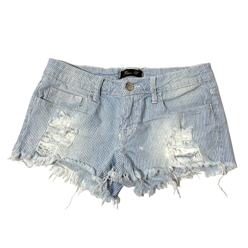 Klique Shorts Stripes Blue And White Distressed XS